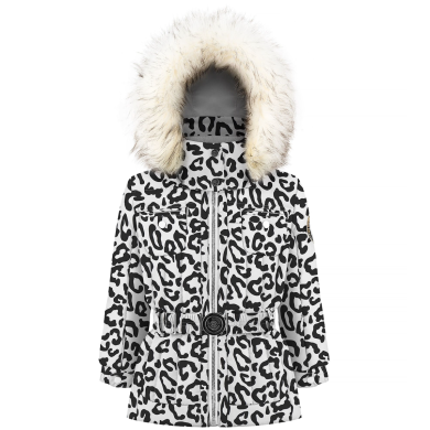 Poivre Blanc Baby Girl Ski Jacket with Leopard Print Jackets