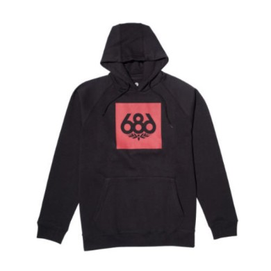 686 Hoodie Knockout Pullover Red Logo