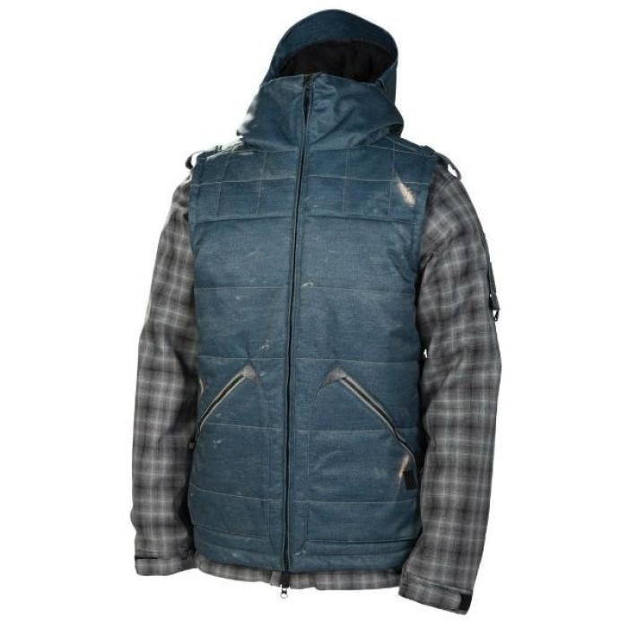 686 Men's Ski - Snowboard Jacket Smarty Truckee Plaid Grey