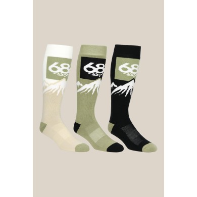 686 Men's Ski/Snowboard Socks Snow Caps 3 Pack ΡΟΥΧΑ ΒΟΥΝΟΥ