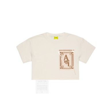 Al Ain Γυναικείο Κοντομάνικο Μπλουζάκι Crop KA Μπεζ ΡΟΥΧΑ ΠΟΛΗΣ