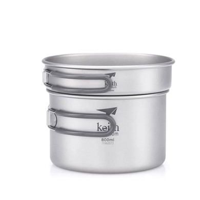 Keith Titanium Σετ Μαγειρικής 2-τεμ Κατσαρόλα και Τηγάνι 800/400ml Κατασκήνωσης CAMPING