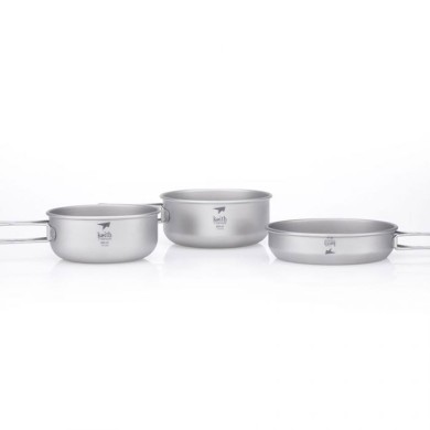 Keith Titanium Κατσαρολάκια και Τηγάνι 3-τεμ Σετ Μαγειρικής 680/550/500ml Κατασκήνωσης CAMPING Keith Titanium Κατσαρολάκια και Τηγάνι 3-τεμ Σετ Μαγειρικής 680/550/500ml Κατασκήνωσης CAMPING