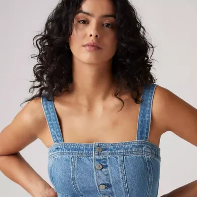 Levi's Women's Denim Dress Iconic Button-Up STREET WEAR