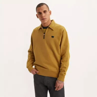 Levi's Men's Knit Skate New Quarter Zip Neutrals STREET WEAR