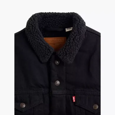 Levi's Men's Sherpa Black Jacket Type 3 Trucker 