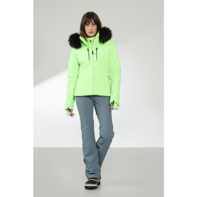 Poivre Blanc Women's Stretch Ski Jacket with Detachable Hood Green Jackets