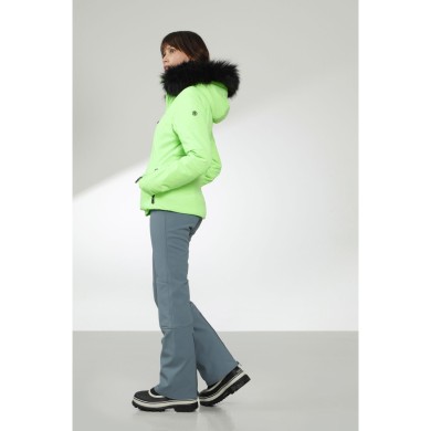 Poivre Blanc Women's Stretch Ski Jacket with Detachable Hood Green Jackets