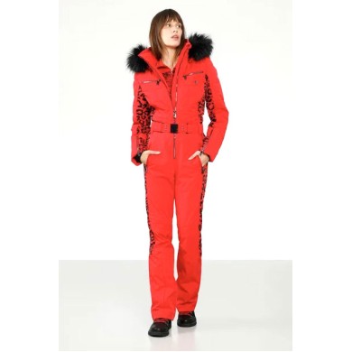 Poivre Blanc Γυναικεία Ολόσωμη Ελαστική Φόρμα Σκι με Λεοπάερ Λεπτομέρειες