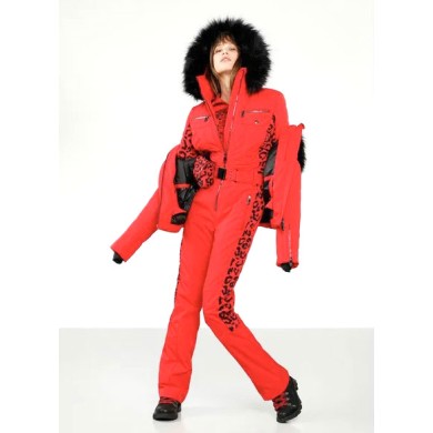 Poivre Blanc Γυναικεία Ολόσωμη Ελαστική Φόρμα Σκι με Λεοπάερ Λεπτομέρειες