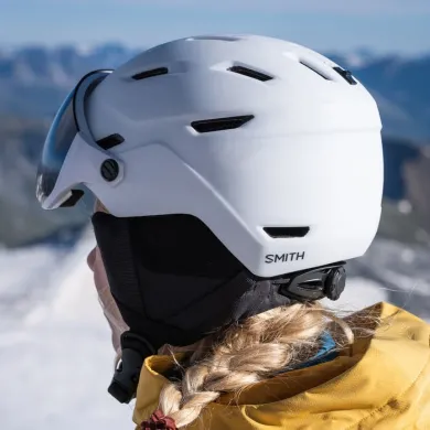Smith Ski Helmet Survey Matte White-Chroma Pop Photochromic Rose Flash SNOW SPORTS