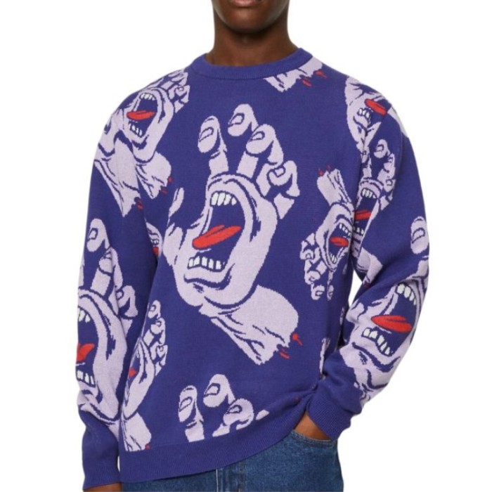 Santa Cruz Pullover Hands All Over Knit Crew Santa Cruz Pullover Hands All Over Knit Crew
