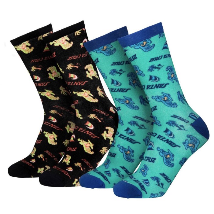 Santa Cruz Socks Beach Bum Scene(2 Pack)