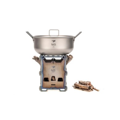 Keith Stove Titanium Alloy Backpacking Wood Stove Camping