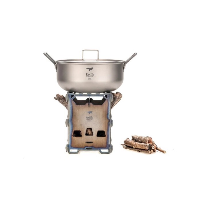 Keith Stove Titanium Alloy Backpacking Wood Stove Camping