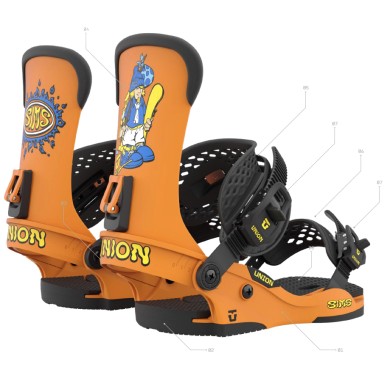 Union Men's Snowboard Bindings Sims Nub 93 MEN Union Men's Snowboard Bindings Sims Nub 93 MEN