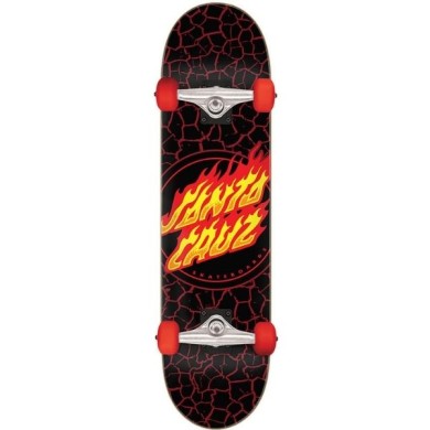Santa Cruz Complete Skateboard Flame Dot Full Sk8 8.00in x 31.25in KIDS