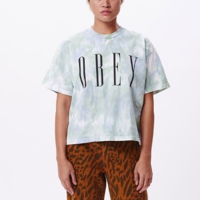 Obey S/S T-Shirt New Custom Crop Tie Dye WOMEN
