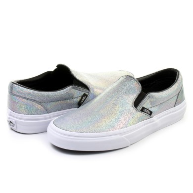 Vans Women's Shoes Classic Slip-On Silver FOOTWEAR